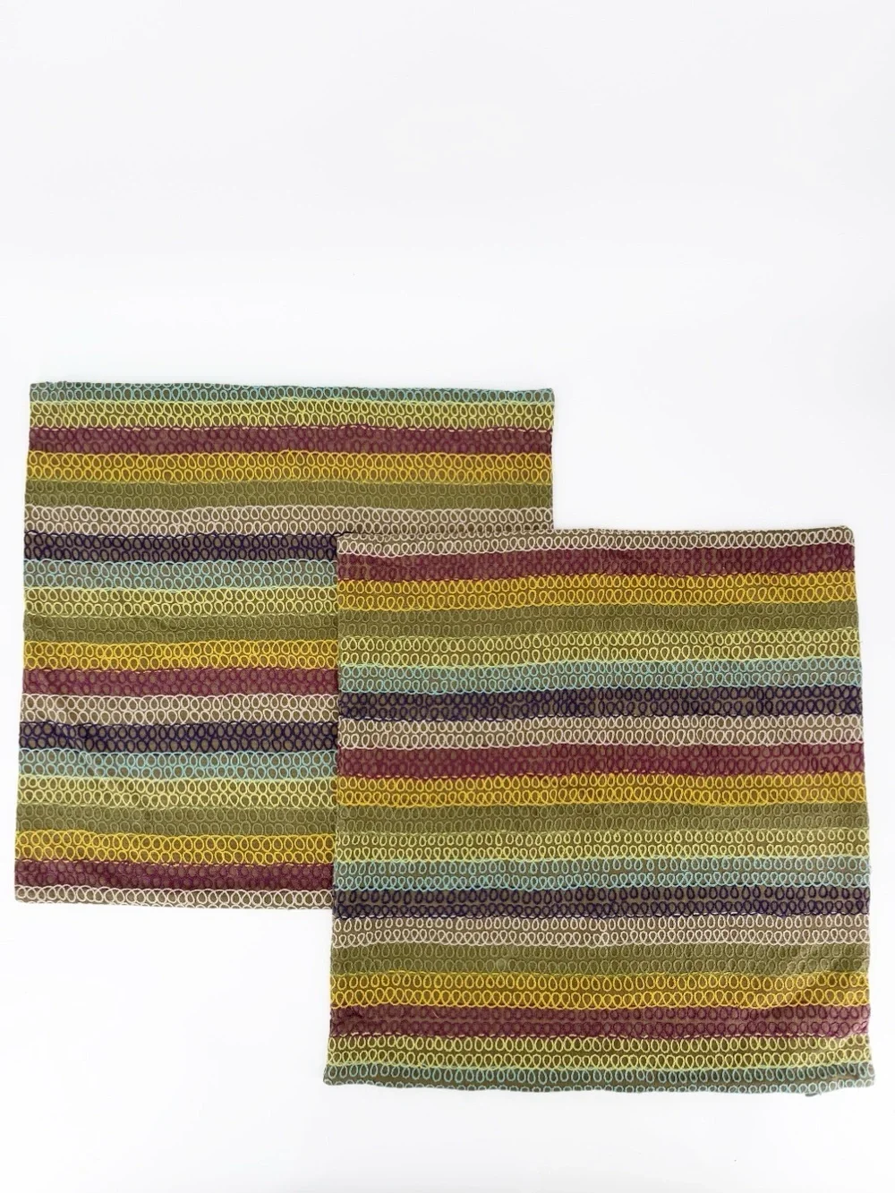 Pair Crate and Barrel Multi Color Doodle Accent Pillows